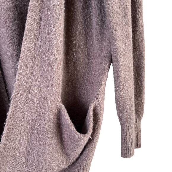 Madewell Cozy Walker Cardigan Open Front Merino Wool & Alpaca Heather Brown, XS - Picture 9 of 12